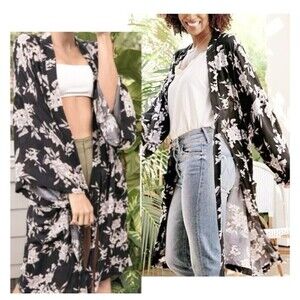 Spiritual Gangster Maya Floral Kimono Robe Cardigan Duster oversized one size